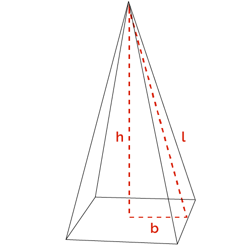 The figure shows the right square pyramid.